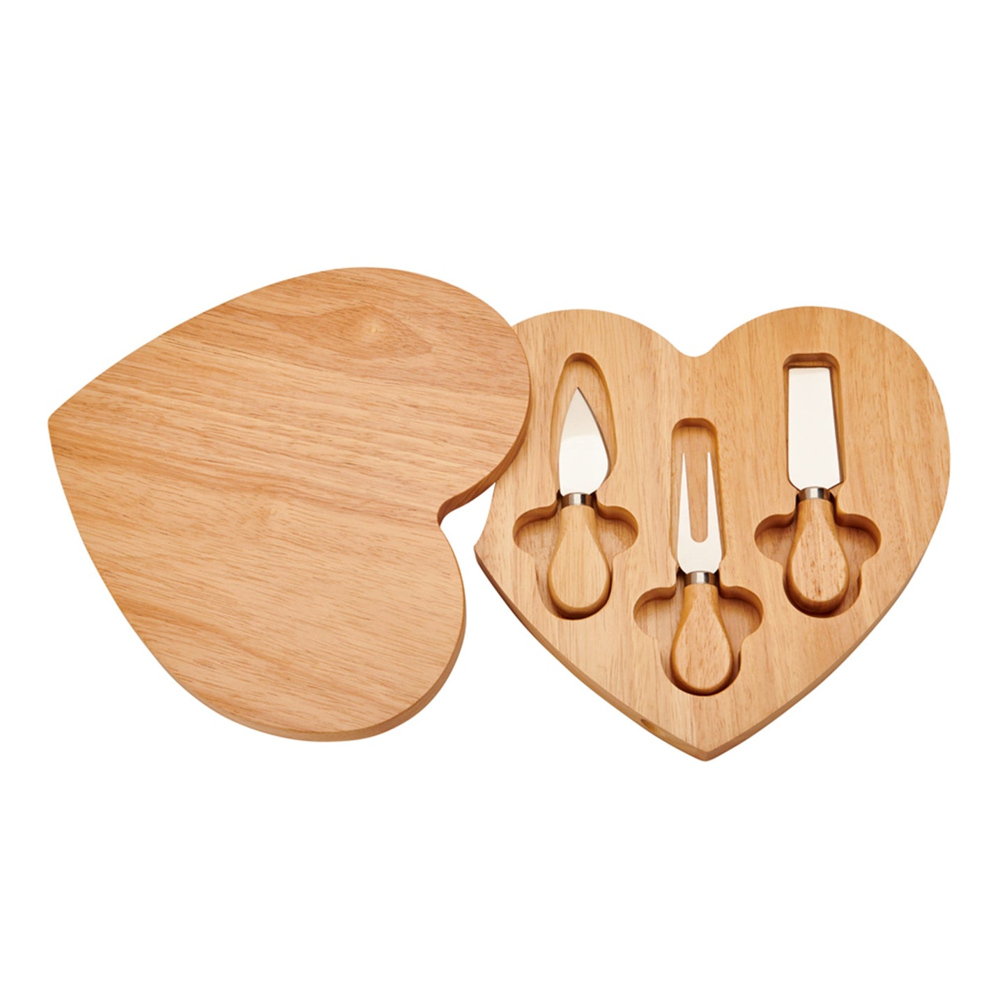 Heart-Shaped Cheese Board Set