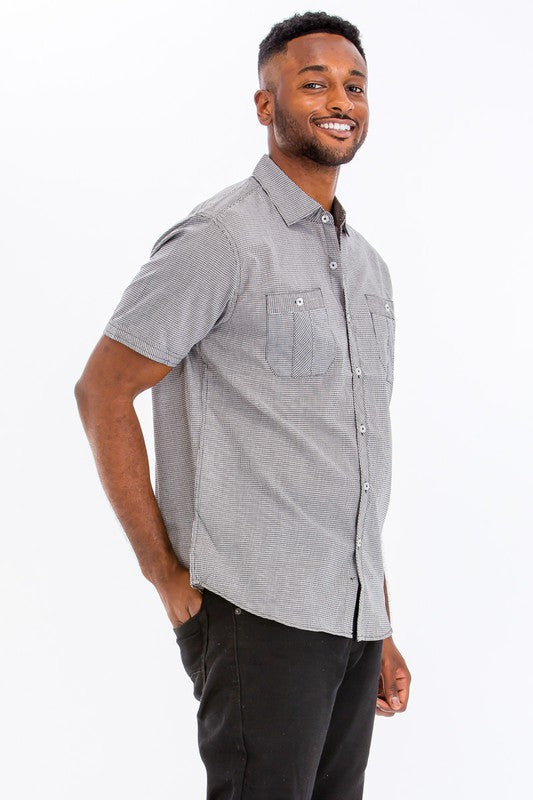 Simple Short Sleeve Button Down Shirt