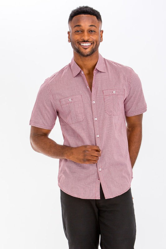 Simple Short Sleeve Button Down Shirt