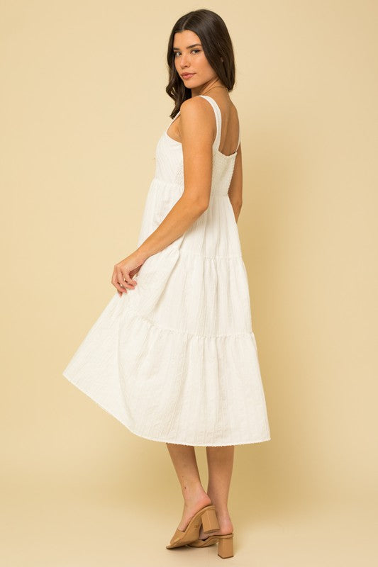 Simple Smocked Back Midi Dress