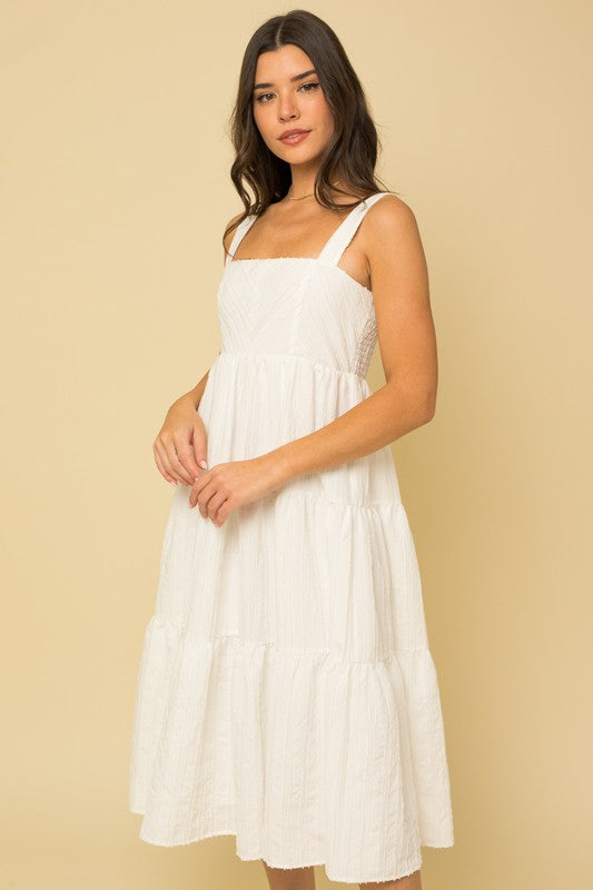 Simple Smocked Back Midi Dress