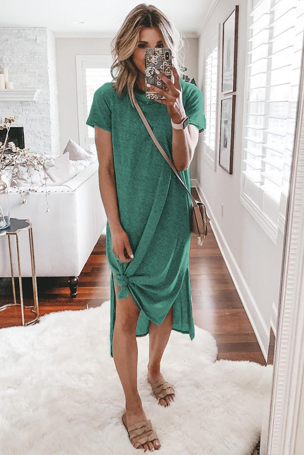 T-shirt Midi Dress with High Splits