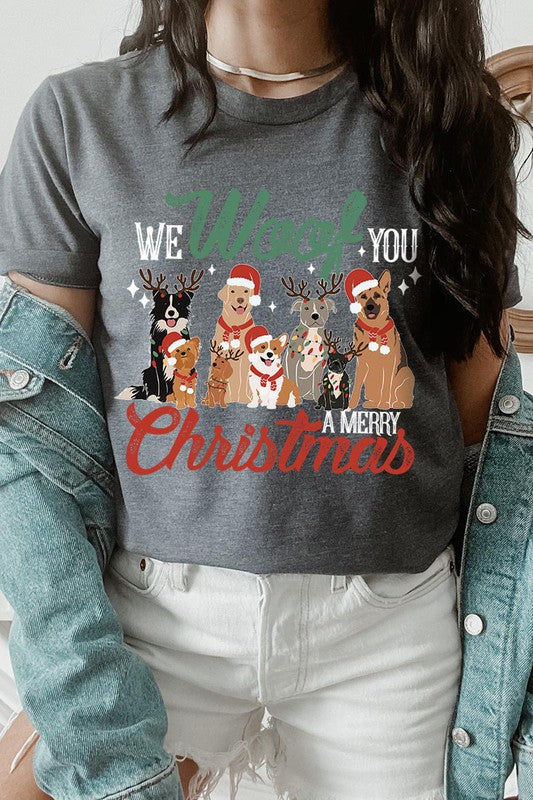 We Woof You A Merry Christmas Short Sleeve