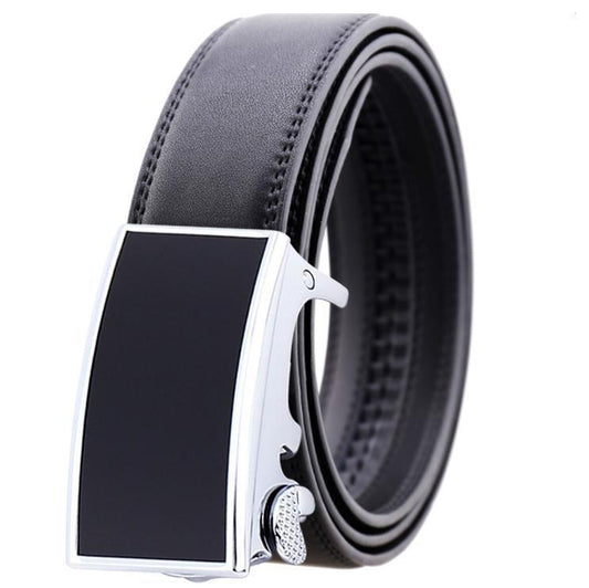 Silver Adjustable Ratchet Slide Belt