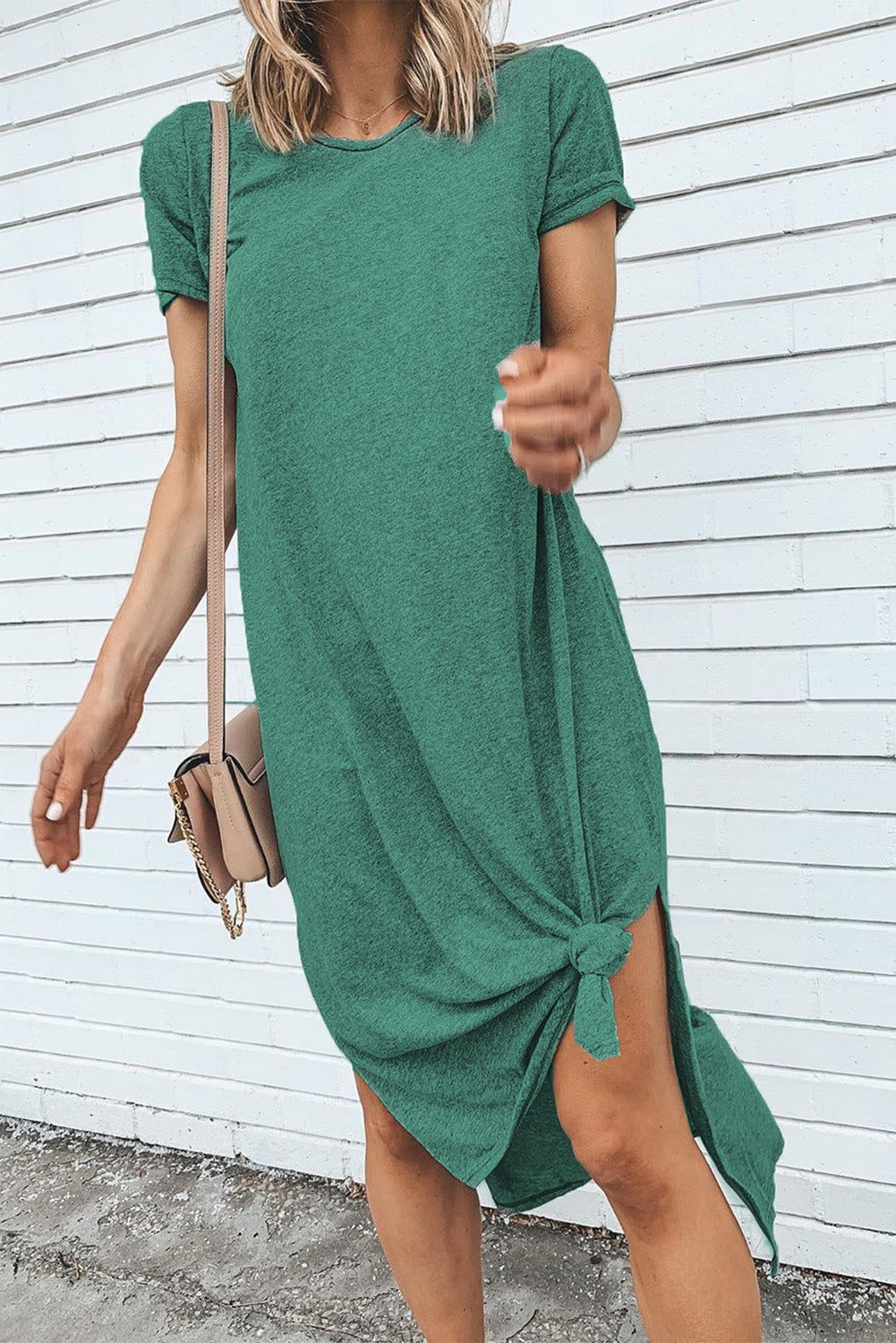 T-shirt Midi Dress with High Splits