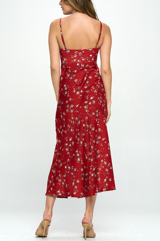 Satin floral maxi dress