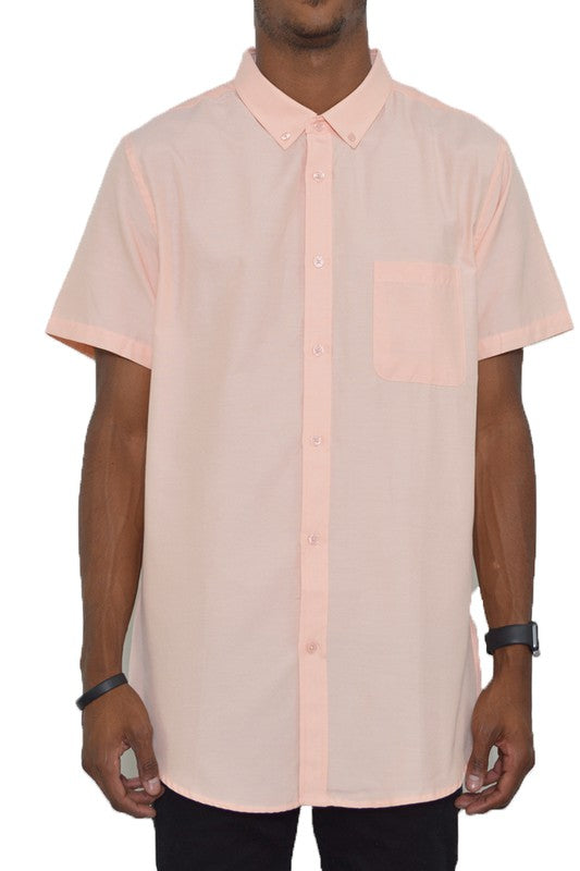 Casual Short Sleeve Solid Shirts