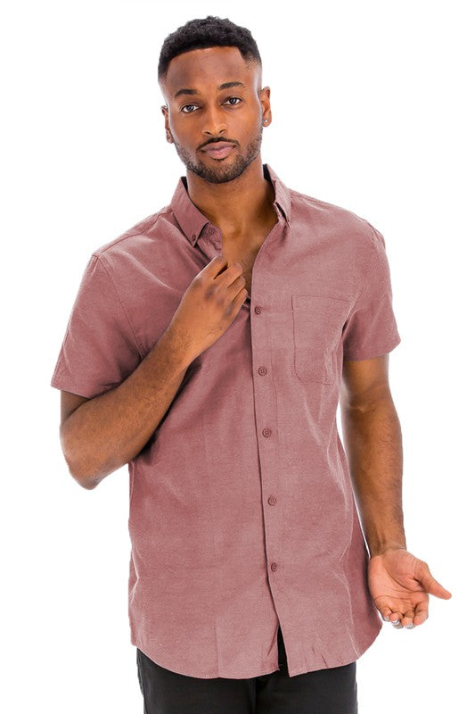 Casual Short Sleeve Solid Shirts