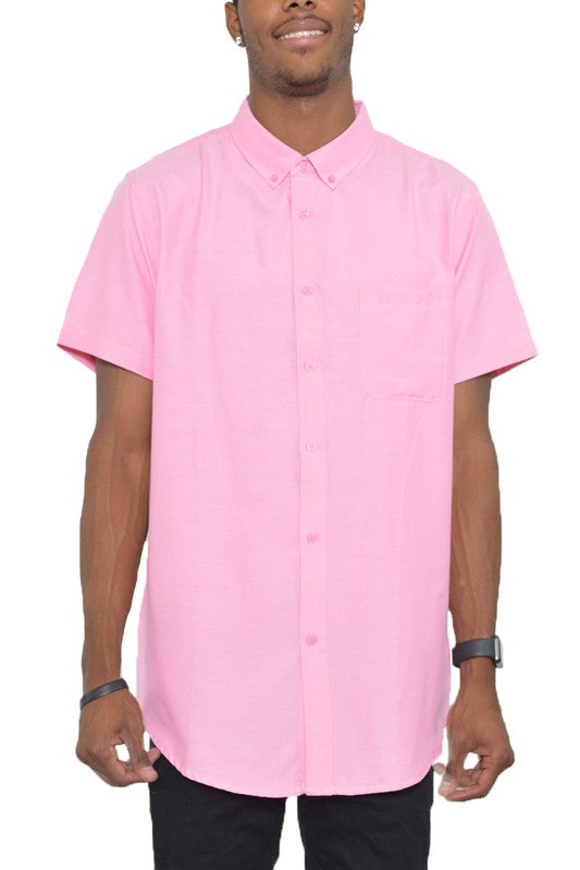 Casual Short Sleeve Solid Shirts