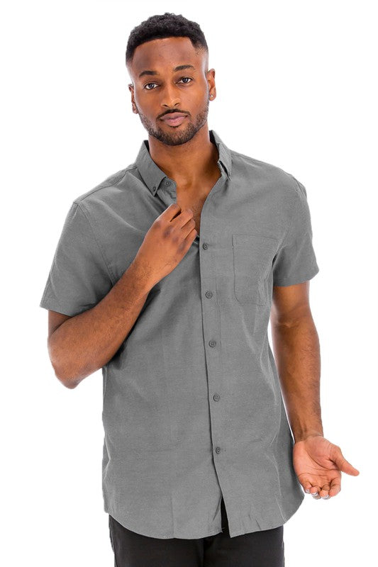 Casual Short Sleeve Solid Shirts