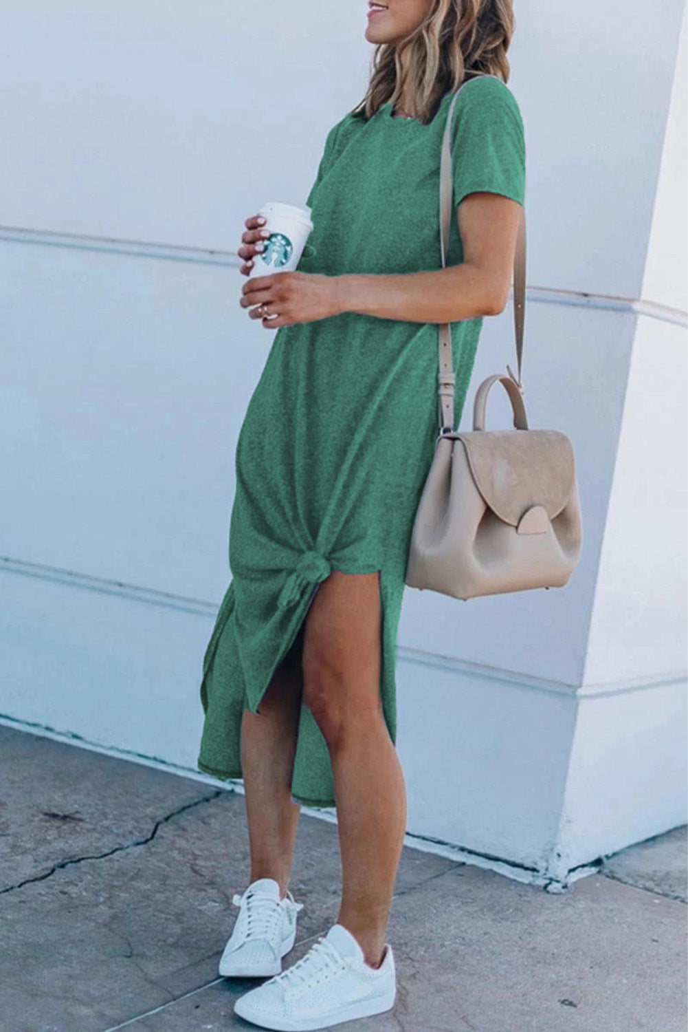 T-shirt Midi Dress with High Splits