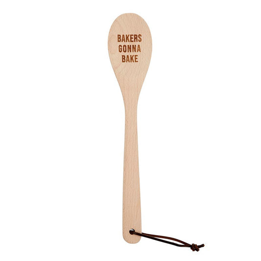 Bakers Gonna Bake Cooking Spoon | Wooden Kitchen Utensil in Canvas