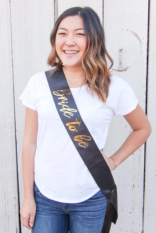 Bride To Be Gold Foil Sash