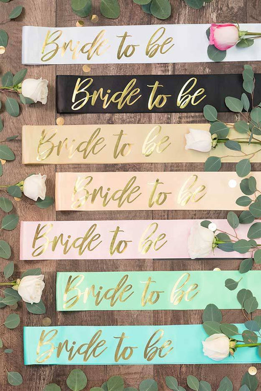 Bride To Be Gold Foil Sash