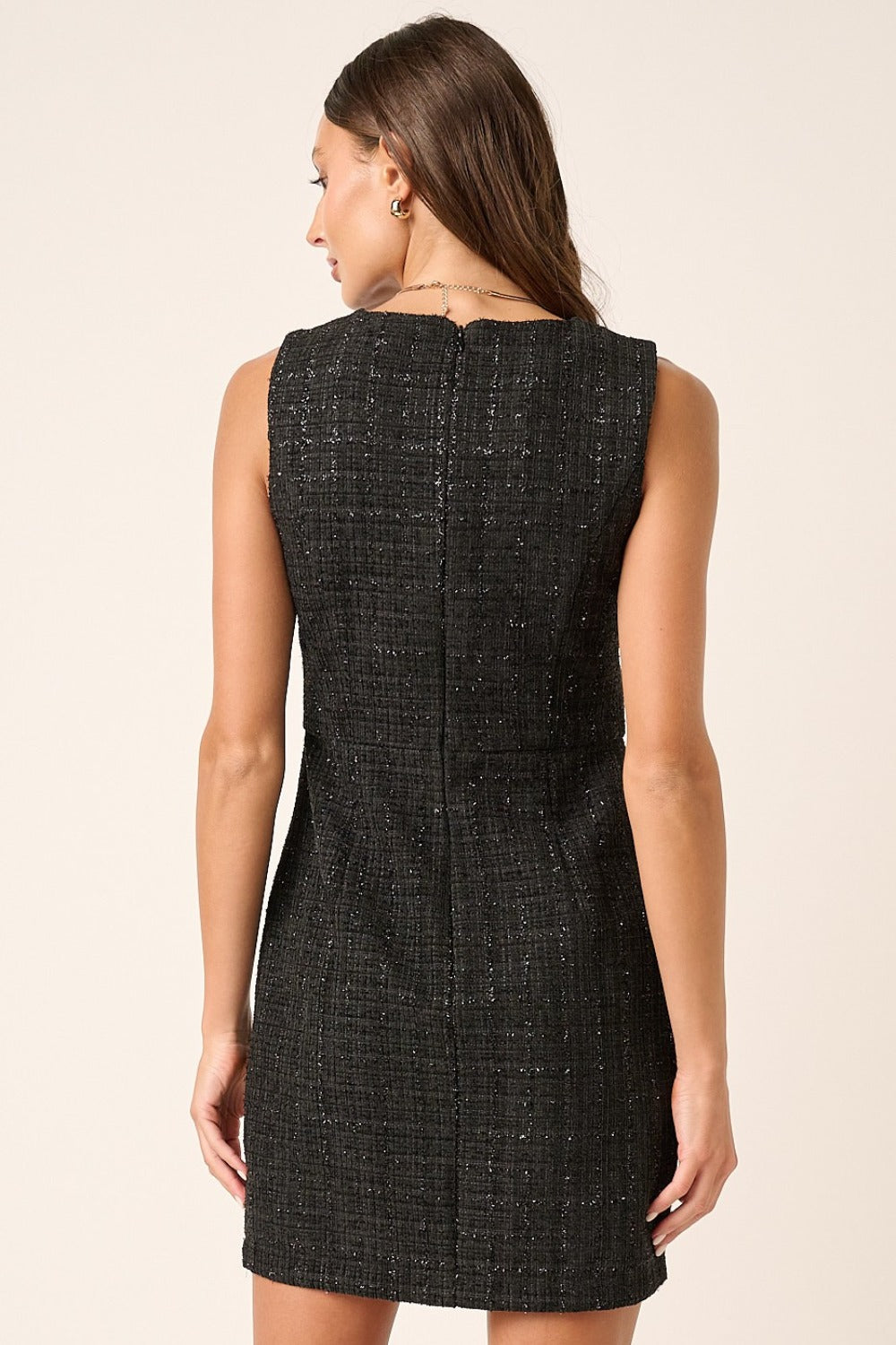 Tweed Sleeveless Mini Dress