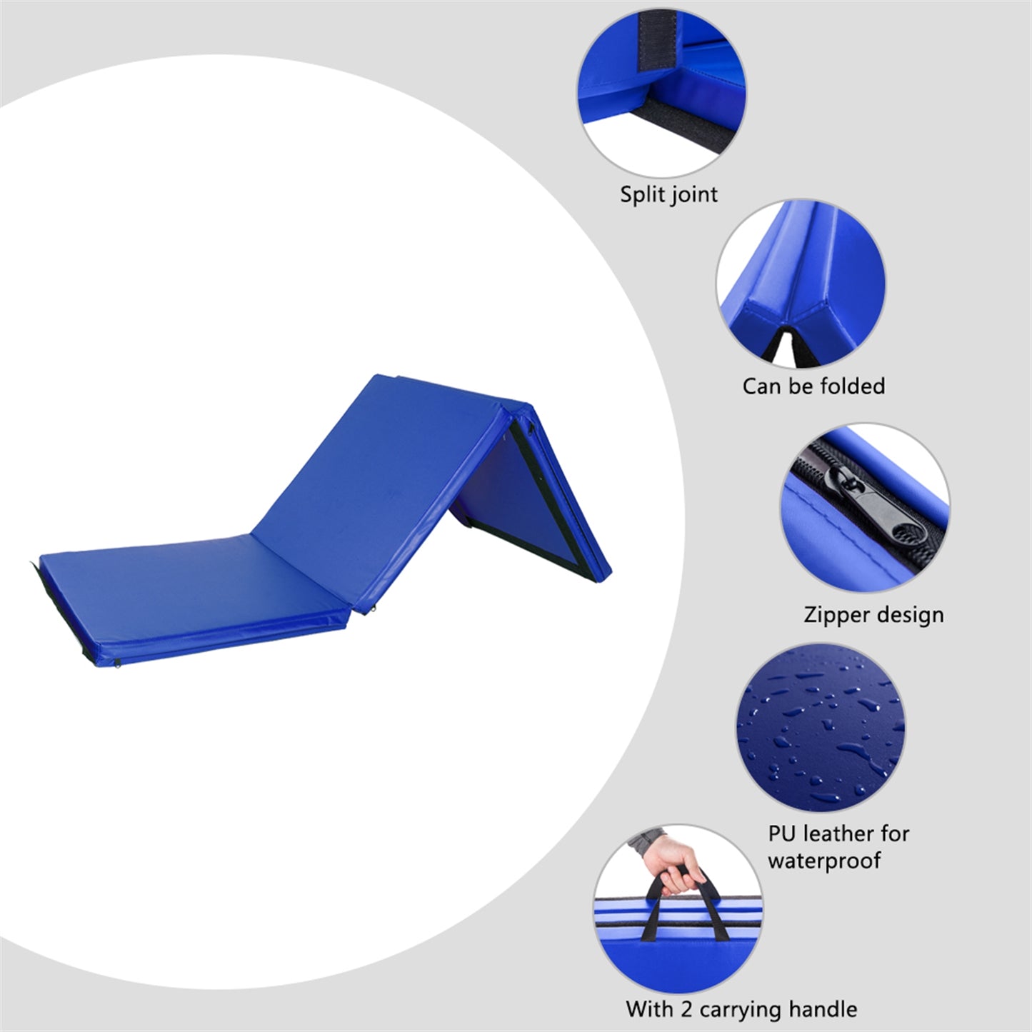 Tri-fold Gymnastics Yoga Mat with Hand Buckle