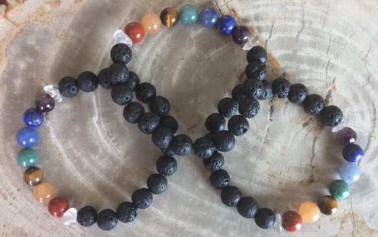 Chakra Diffuser Bracelet with Genuine Gemstones!