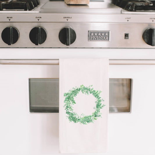 Floral Wreath Tea Towel