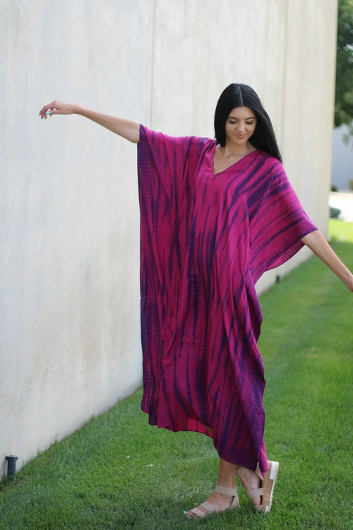 Tie Dyed Kaftan, Plus Size Kaftan Dress