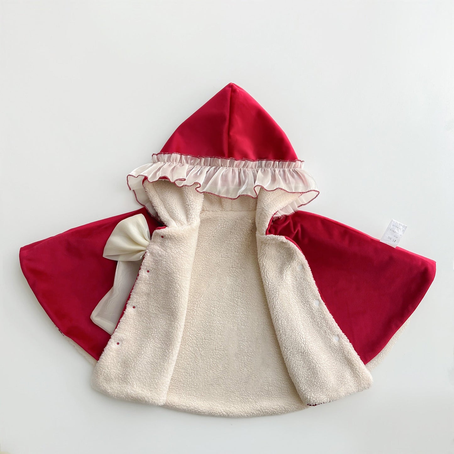 Autumn and Winter Baby Girl Color Patchwork Warm Cozy Fleece Cape