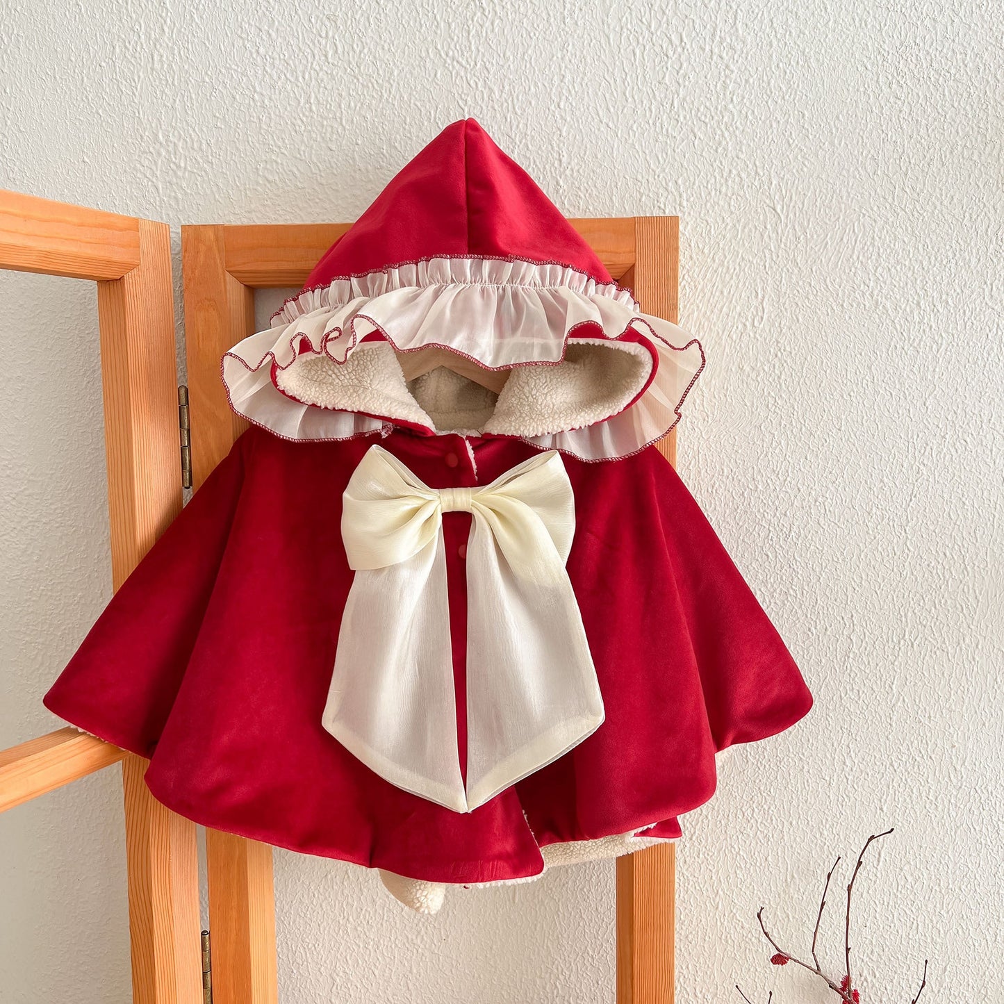 Autumn and Winter Baby Girl Color Patchwork Warm Cozy Fleece Cape